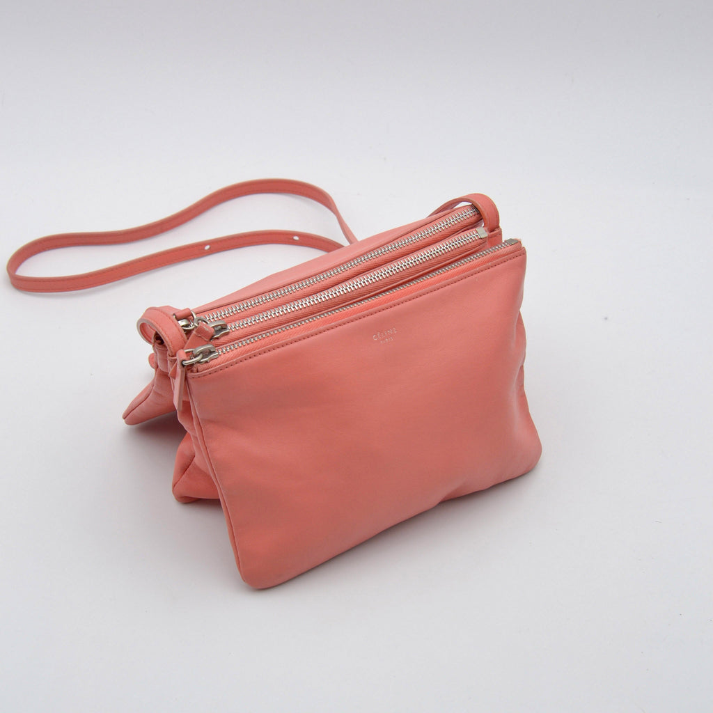 Céline Trio Coral Cuero de Cordero Liso