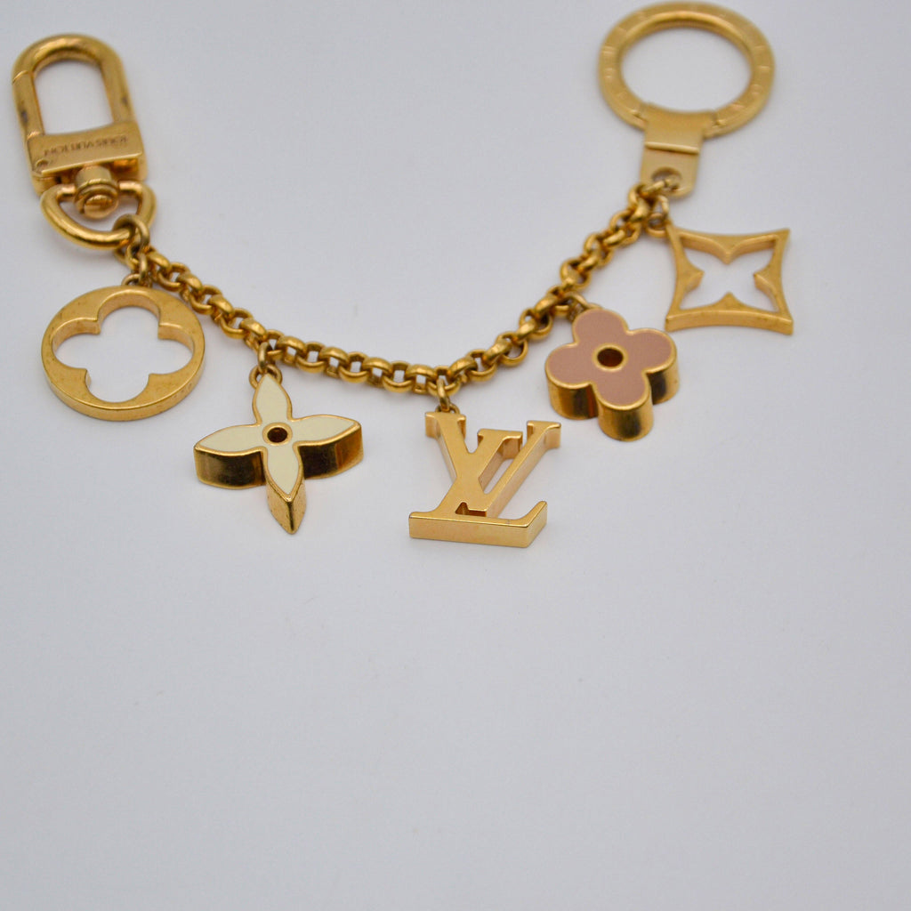 Louis Vuitton Chain Bag Charm Flowers & LV Initials