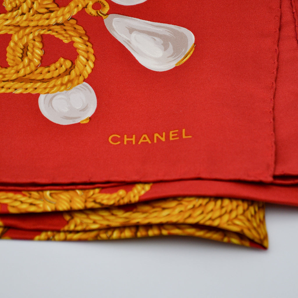 Vintage Chanel Chain & Pearl Scarf