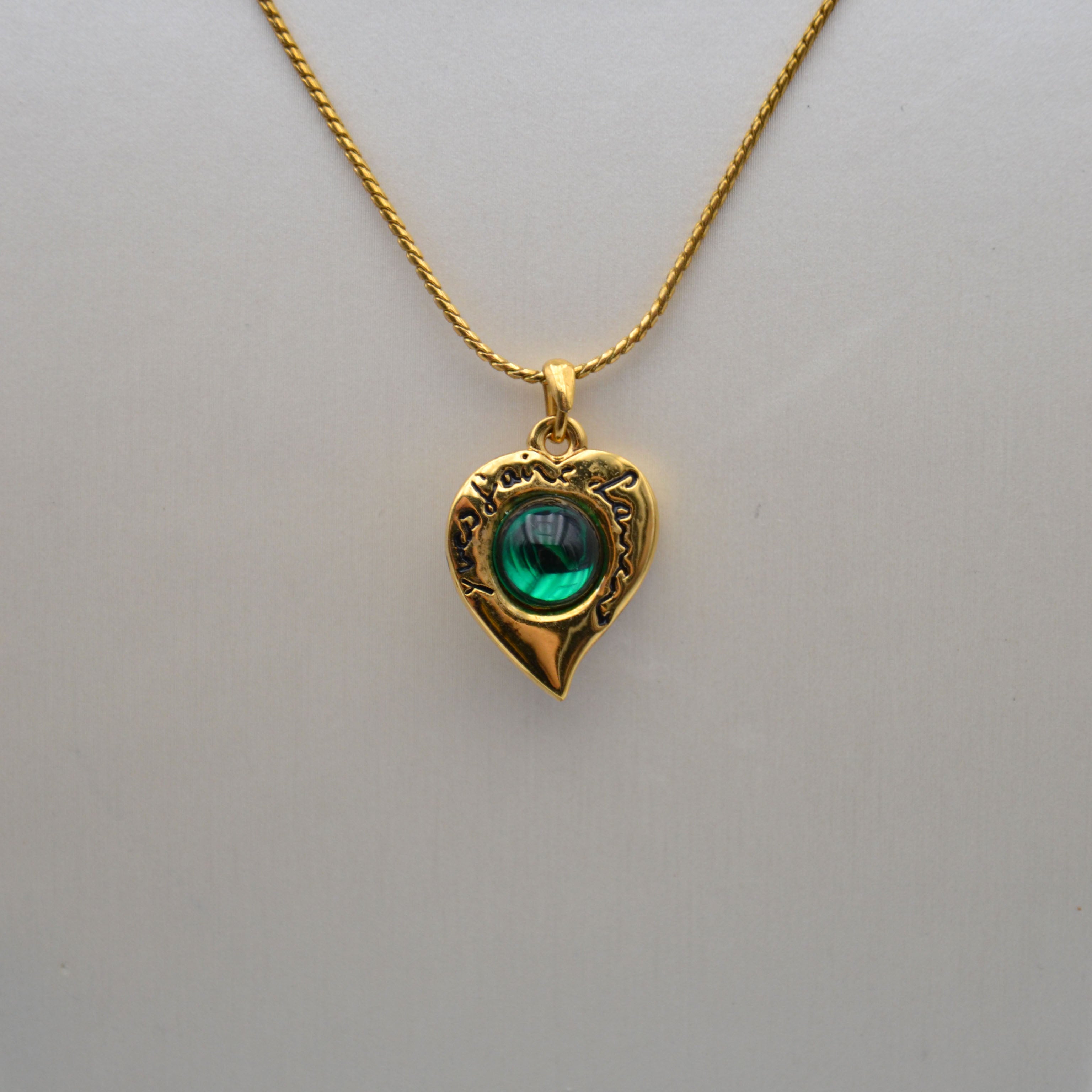 Yves Saint Laurent Collier Cœur Réversible Vintage