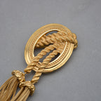 Christian Dior Vintage Oval Braided Rope & Movable Tassel Brooch