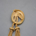 Christian Dior Vintage Oval Braided Rope & Movable Tassel Brooch