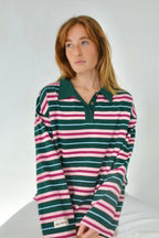 Polo Filipa verde y rosa