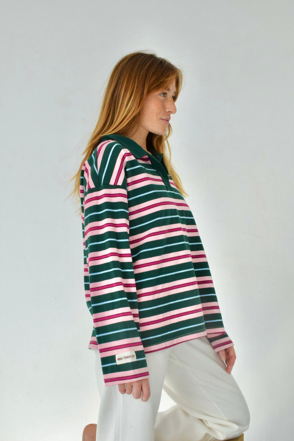 Polo Filipa verde y rosa
