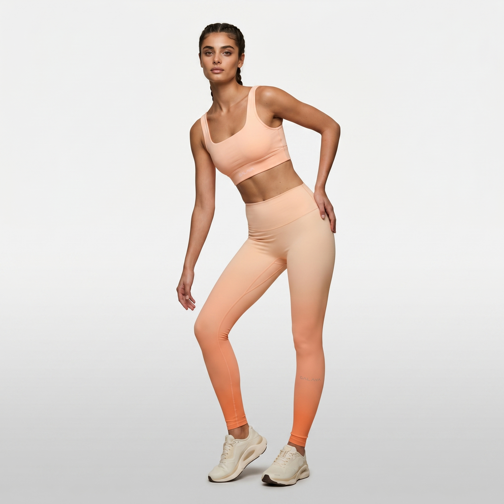 Legging De Sport Femme Dune – Taille Haute – Dégradé Pêche & Sable