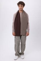 Extra Thick Reversible Two-Tone Scarf Duo - Hazelnut-Chocolate Brown - Unisex