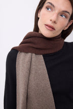 Extra Thick Reversible Two-Tone Scarf Duo - Hazelnut-Chocolate Brown - Unisex