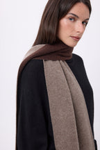 Extra Thick Reversible Two-Tone Scarf Duo - Hazelnut-Chocolate Brown - Unisex