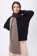 Extra Thick Reversible Two-Tone Scarf Duo - Hazelnut-Chocolate Brown - Unisex