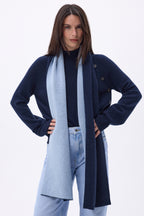 Echarpe Tres Épaiesse Double Face Bi Colore Duo - Bleu Marine-Bleu Ciel - Mixte