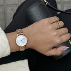 Montre Petite Lumine 5 Link Melrose White Mother Of Pearl Rose Gold