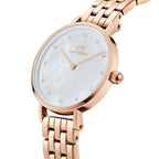 Montre Petite Lumine 5 Link Melrose White Mother Of Pearl Rose Gold