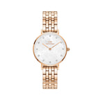 Montre Petite Lumine 5 Link Melrose White Mother Of Pearl Rose Gold