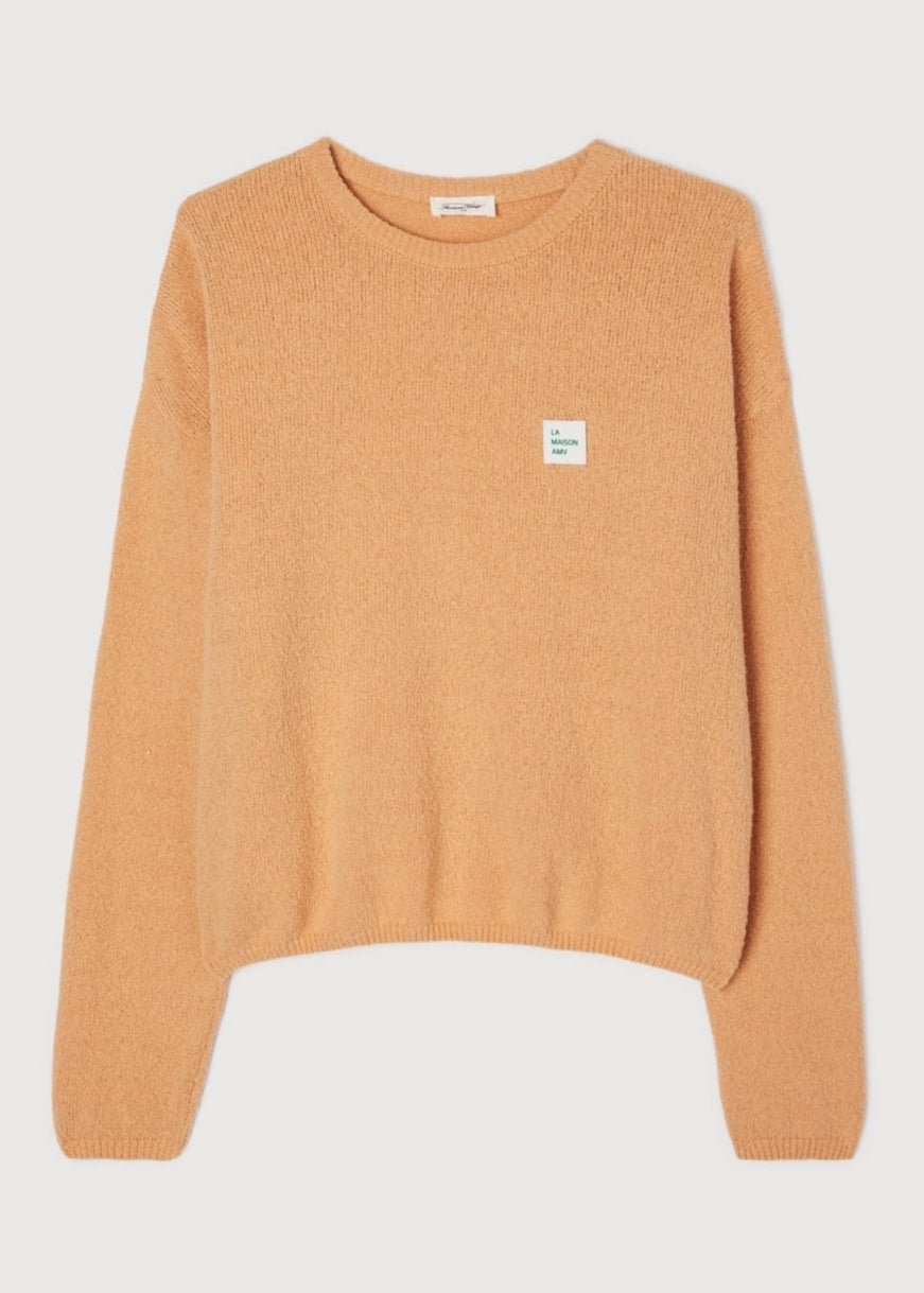 Long-Sleeve Round-Neck Jumper - Hazelnut - Women