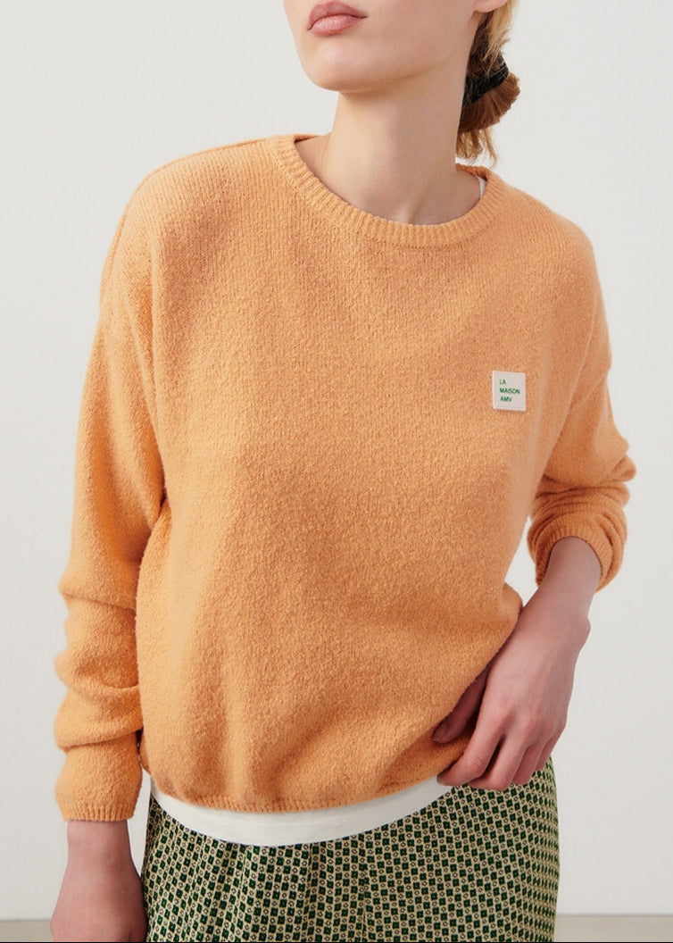 Long-Sleeve Round-Neck Jumper - Hazelnut - Women