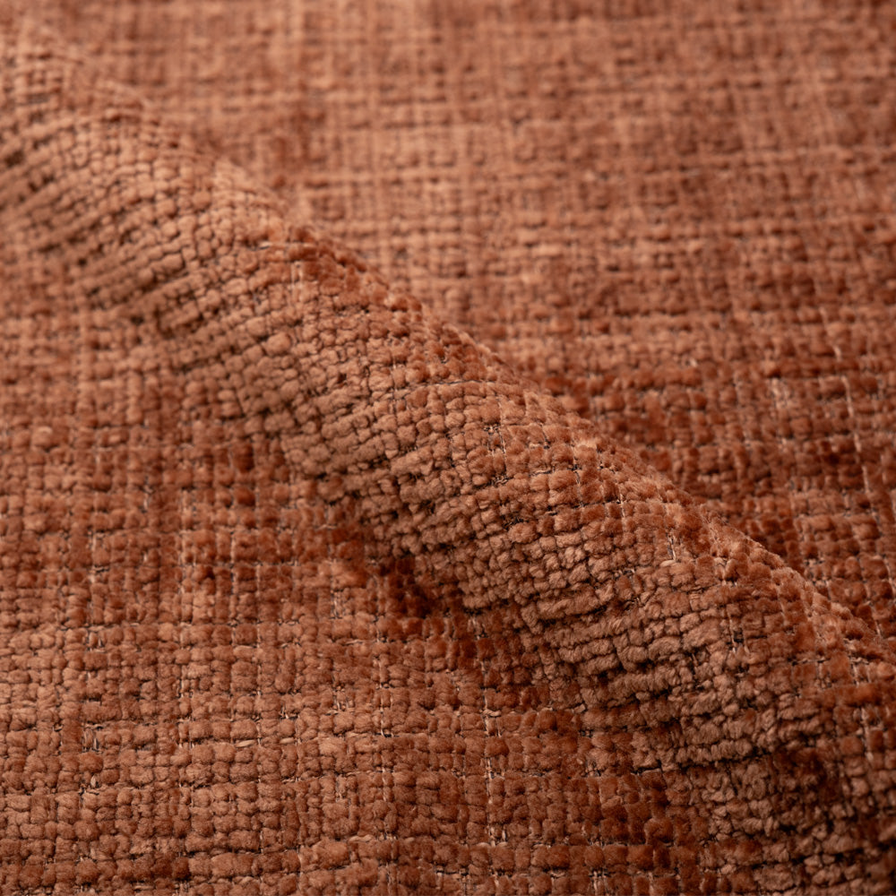 Bloomy - Chaise En Velours Chenillé Terracotta Et Métal Noir