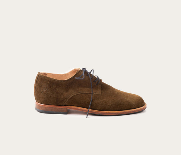 Derby Dorian – Welur Oliwkowy – Damskie