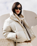Doudoune Courte Beige Sonic