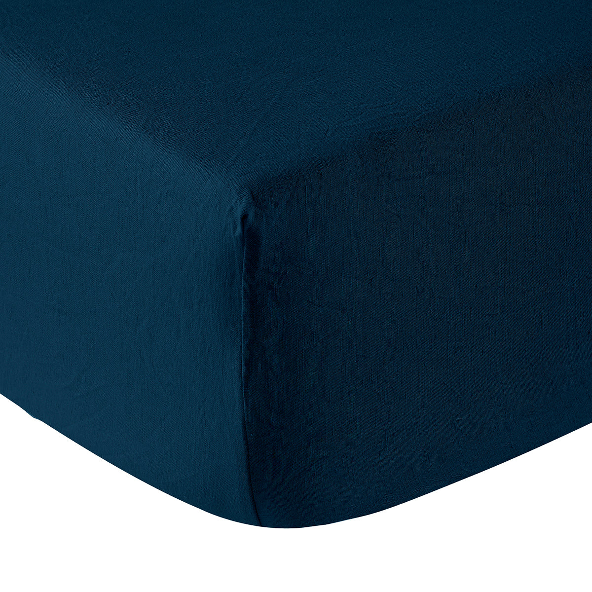 Washed Linen - Fitted Sheet - Midnight Blue