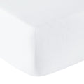 Satin Uni Jacquard - Drap Housse - Blanc