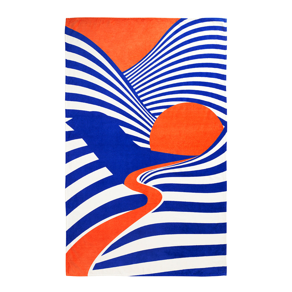 Lointain - Beach Towel - Blue