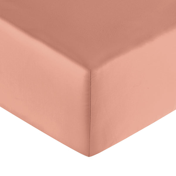 Plain Satin - Fitted Sheet - Rust