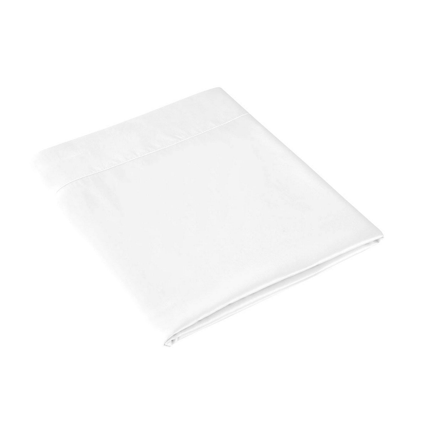 Plain Satin - Flat Sheet - White