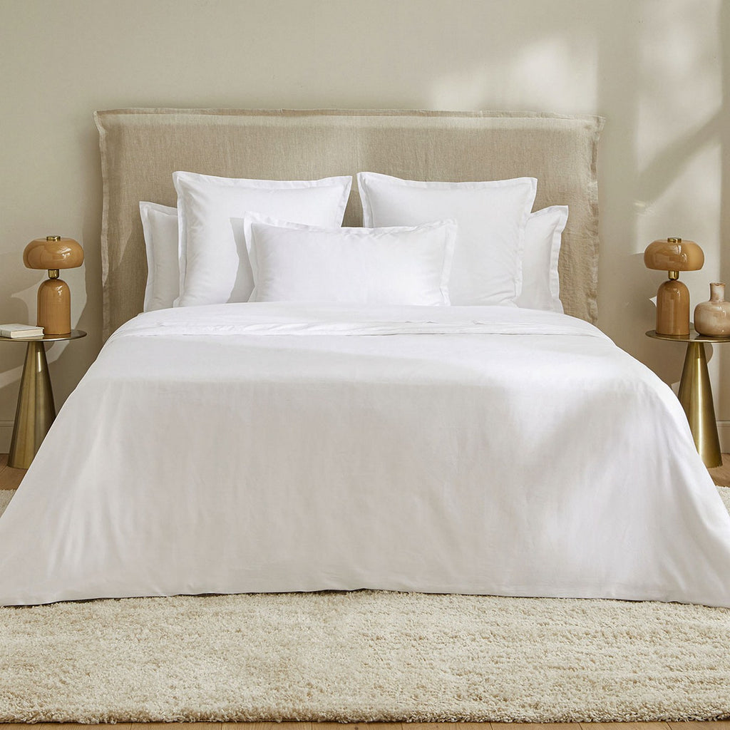 Plain Satin - Flat Sheet - White