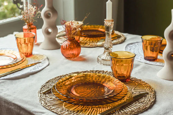 Set of 6 Picardie Plates - Vermeil - 23cm