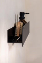 SHEA Duschablage in modern Design with Shampoo and Bürste, ideal for Dusche or Bad.