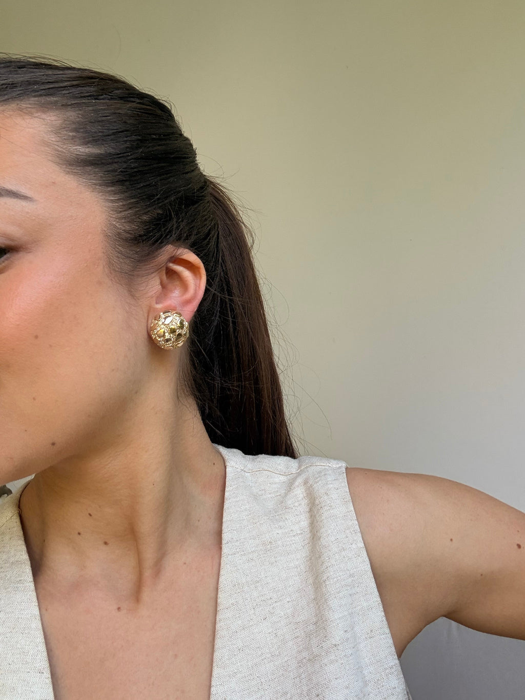 Boucles D’Oreilles Vintage - Pépites Dorées