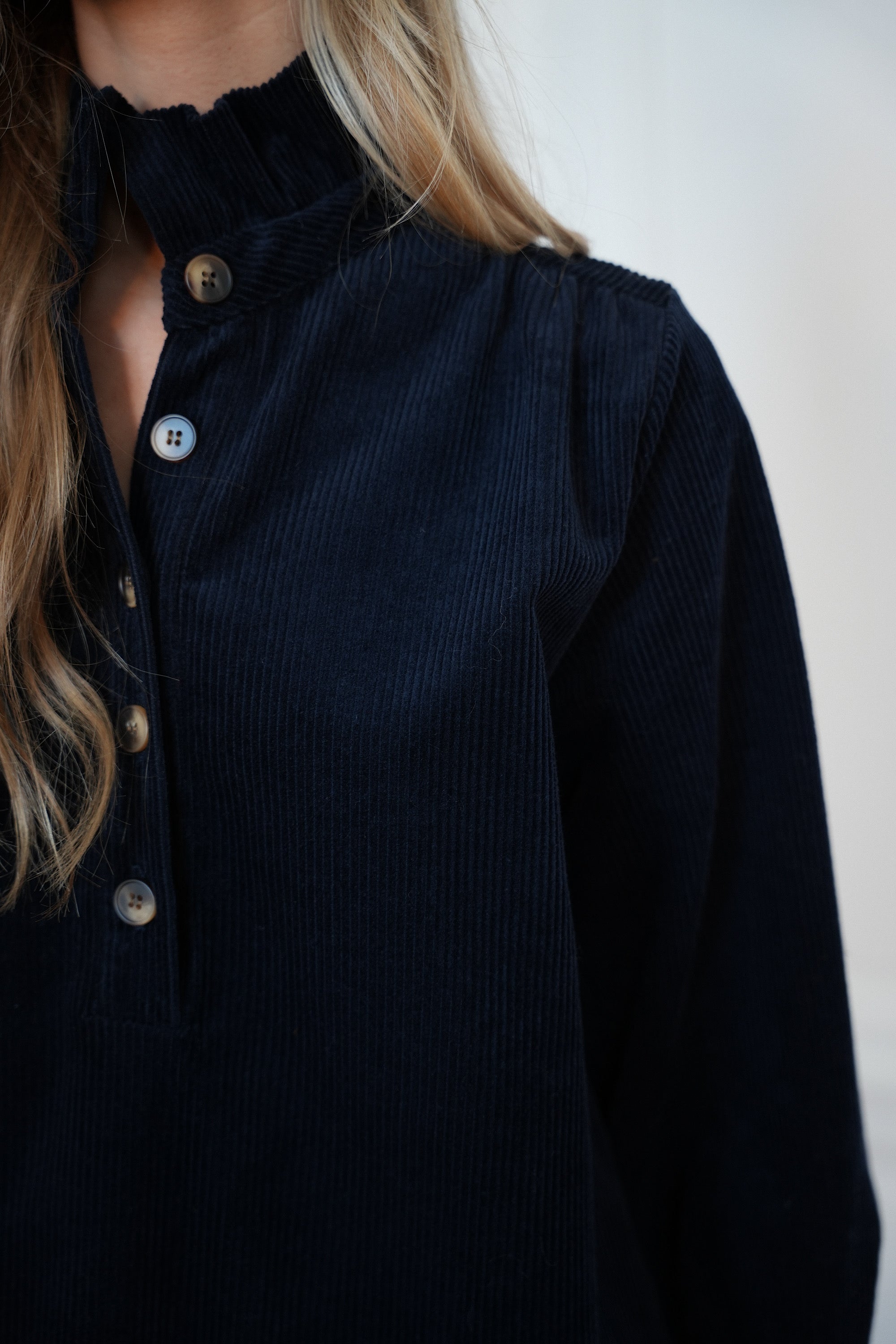 Robe En Velours Cristelle - Marine