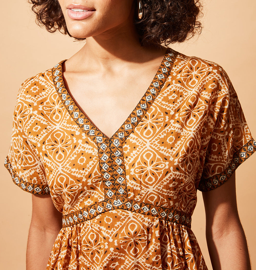 Stella Forest - Soraya Short Dress - Ocher
