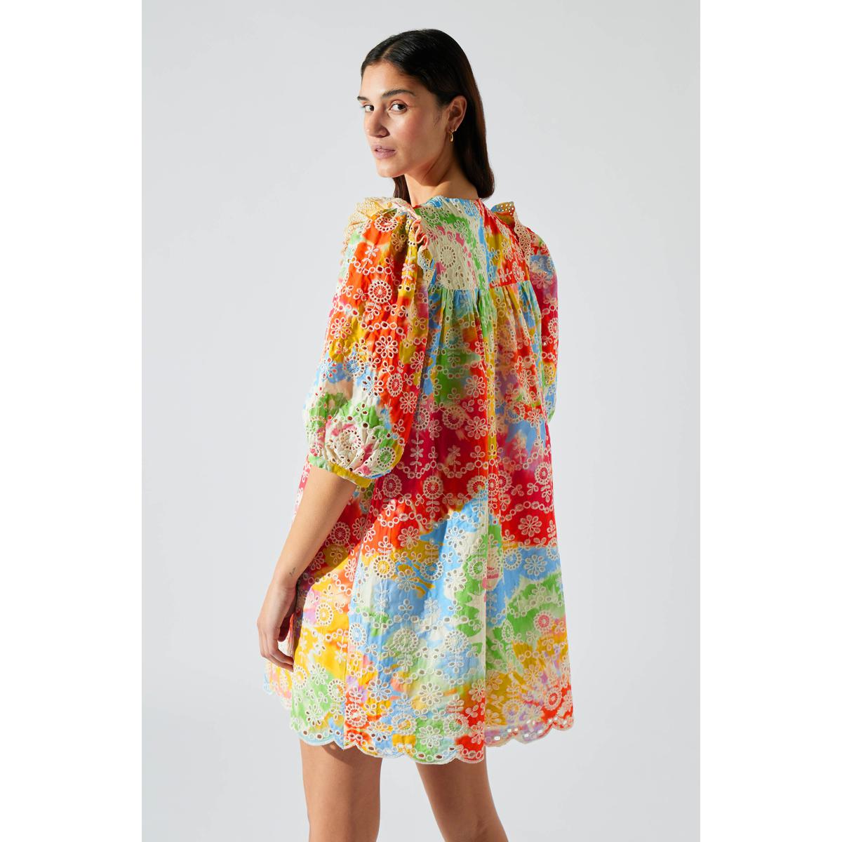 Vestido Corto Bordado - Tie And Dye