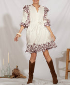 Noemia Short Dress - Burgundy