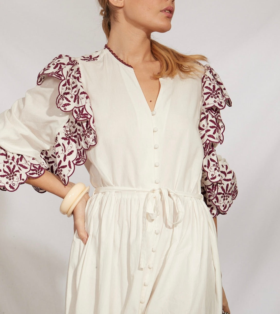 Noemia Short Dress - Burgundy