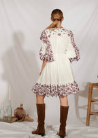 Noemia Short Dress - Burgundy