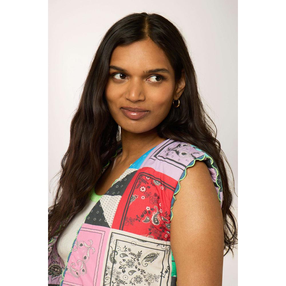 Veste Sans Manches Bandana Patchwork - Multicolore - Femme