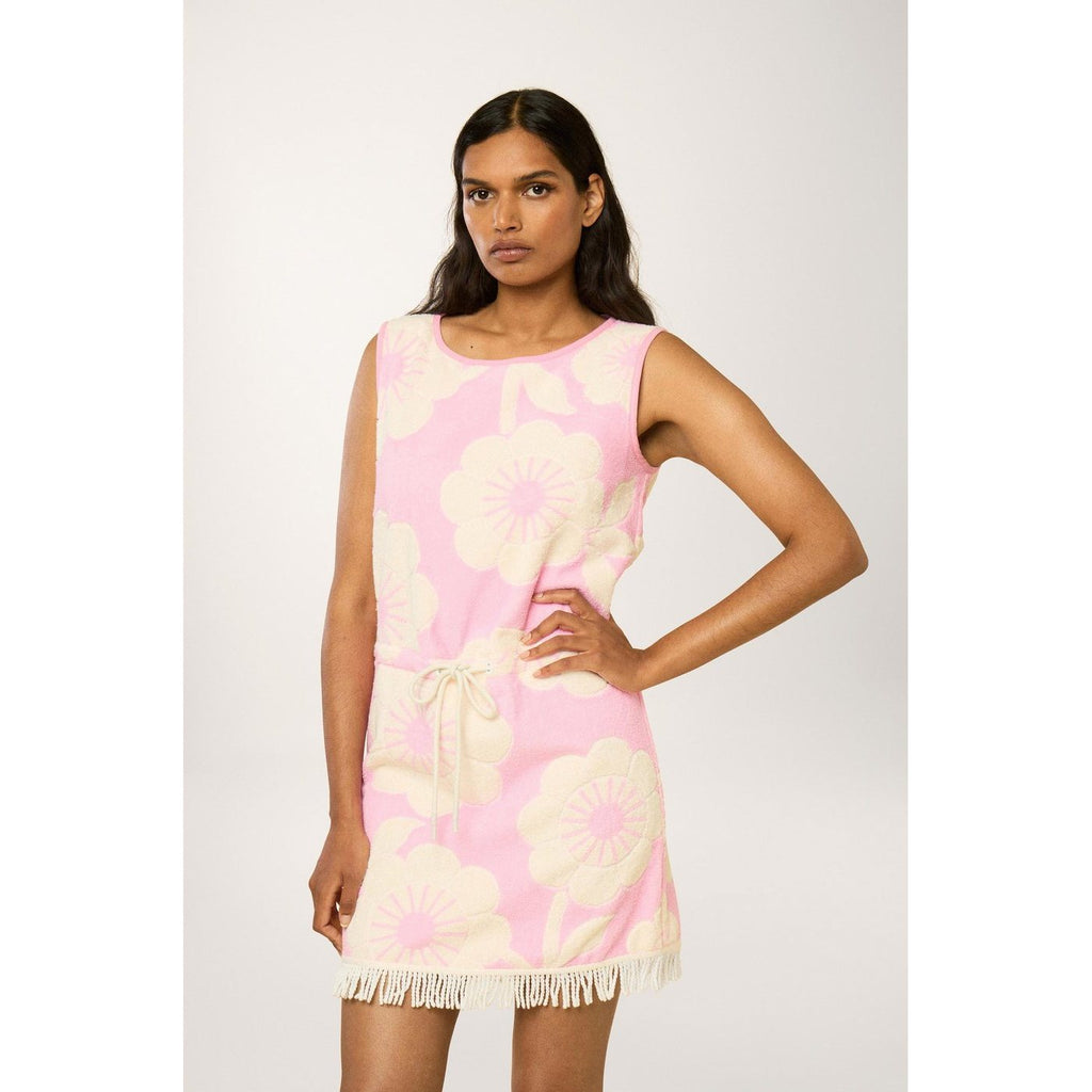 Robe Frangée Bain De Mer - Rose
