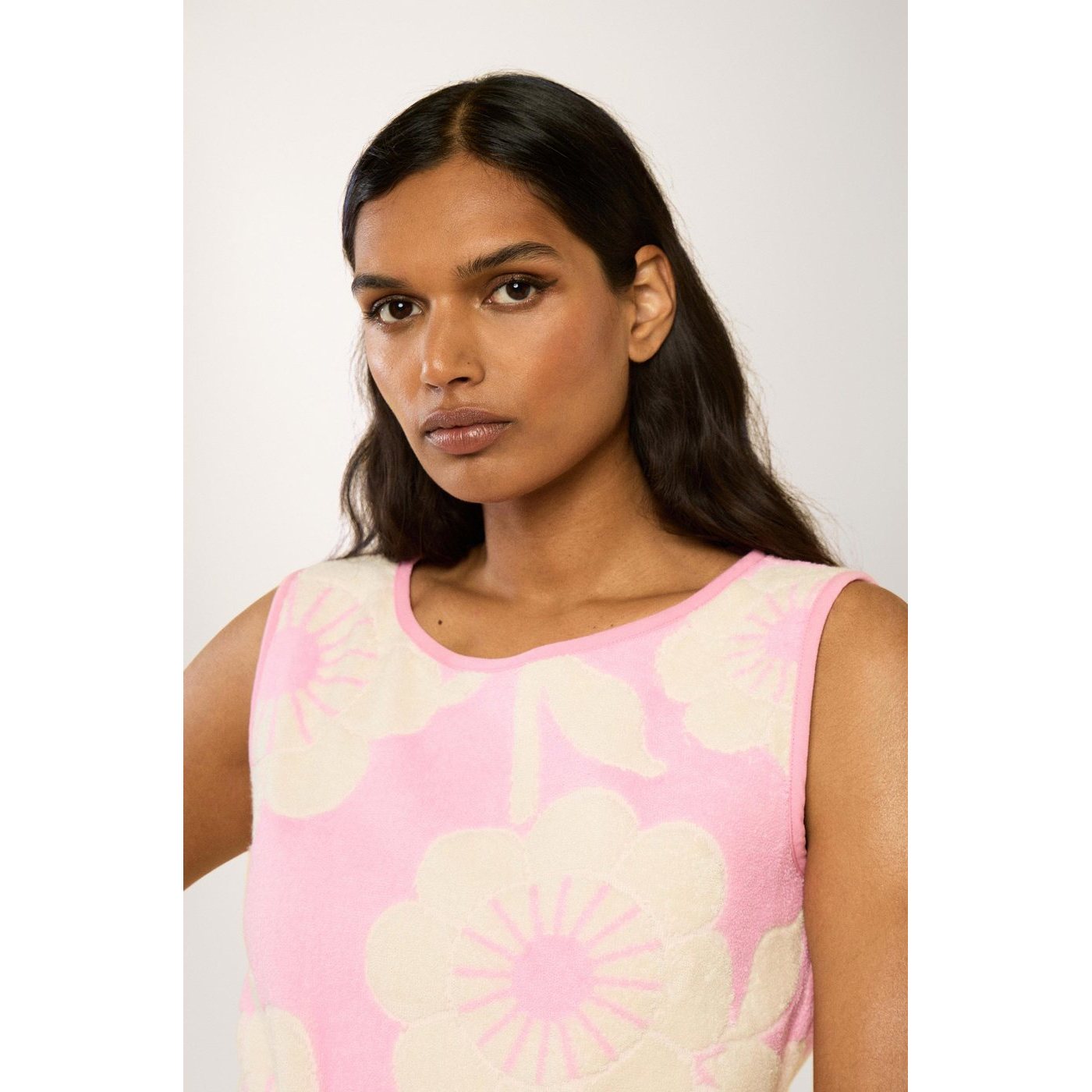 Robe Frangée Bain De Mer - Rose