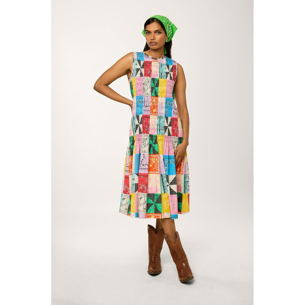 Robe À Smocks Bandana Patchwork - Print