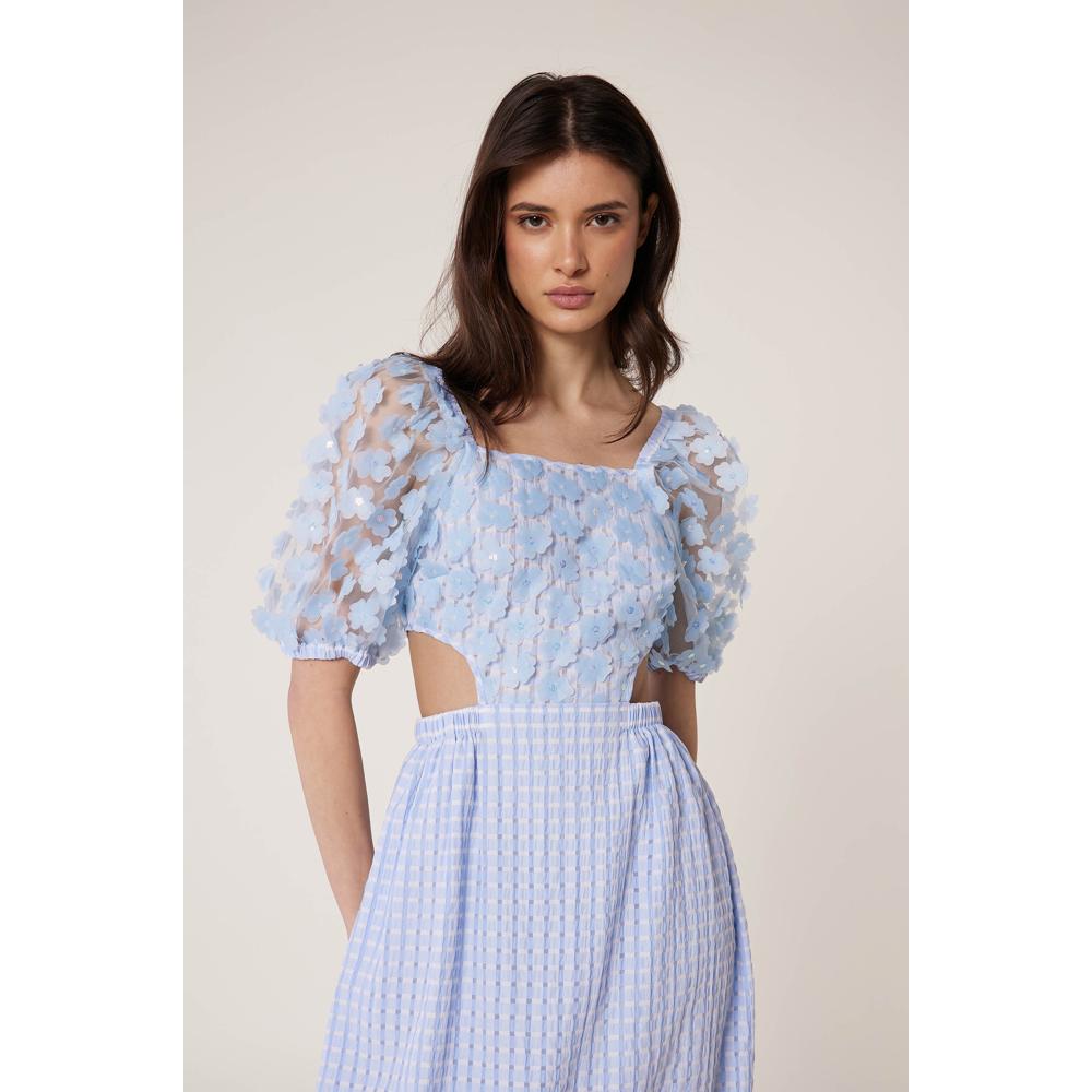 Robe Bubble Vichy - Bleu - Femme