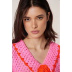 Suéter de crochet rosa - Rosa