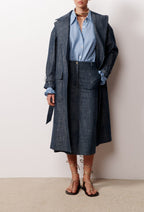 Imara Straight Skirt - Navy