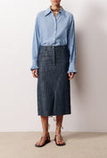 Imara Straight Skirt - Navy