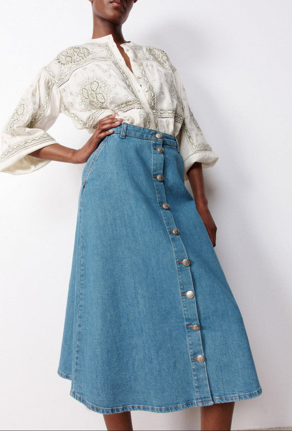 Theresa Flared Skirt - Denim