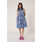 Robe Rosace - Bleu - Femme