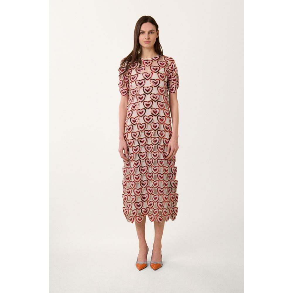 Robe Longue Love Paillette - Rouge - Femme