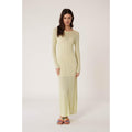 Robe Longue Maille Dentelle - Vanille - Femme