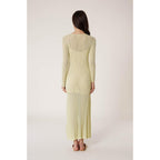 Robe Longue Maille Dentelle - Vanille - Femme